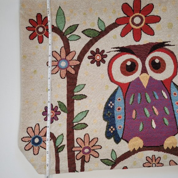 Large Canvas Owl Tote Bag - Picture 3 of 8